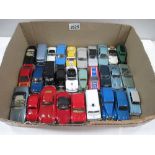 Box containing various die cast cars