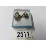 2 Victorian silver and marcasite rings.