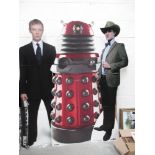 A collection of three tall standee Dr Who characters including Dalek (181cm high approx),