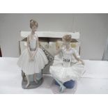 2 NAO figures including Standing Lady Ballet Dancer and Seated Lady Ballet Dancer (with box)