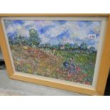 A French style pine framed oil painting.
