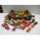 Box containing various Lesney Matchbox die cast models