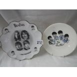 2 Beatles plates (1 by Eyebrow Cottage china).