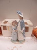 A large NAO figure group of a Mother and Daughter in Sunday Best (with box)