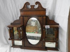 A good Victorian inlaid overmantel traveller's sample, 23" wide.