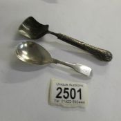 2 silver caddy spoons.