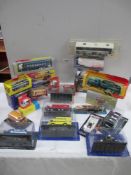 Box containing quantity of various die cast models