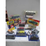 Box containing quantity of various die cast models