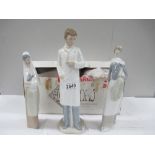 3 NAO figures including Doctor (with box), Lady with head scarf,