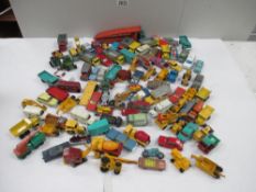 Box containing various Lesney Matchbox die cast models