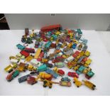 Box containing various Lesney Matchbox die cast models