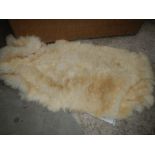 A sheep skin rug.