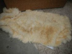 A sheep skin rug.