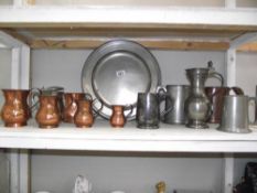 A quantity of pewter, copper etc.