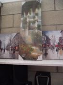 3 modern landscape prints on canvas (2 Parisian scenes)