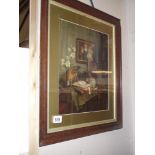 A framed and galzed still life Georgian scene (Pears Poster)