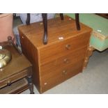 A retro chest of 3 drawers