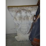 A concrete figure head wall bracket. 24" tall.