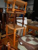 3 wicker stools and a pouffe.