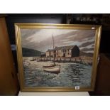 An oil on board entitled Evening Lyme Regis signed D J Reynolds 1957