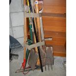 A quantity of garden tools.