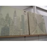 Midtown and downtown on canvas by Uryana Hammond
