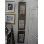 3 sets of framed reproduction Wills/Players cigarette collectors cards