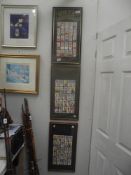 3 sets of framed reproduction Wills/Players cigarette collectors cards