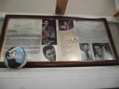 A framed Elvis montage & a Regency Fine Arts & a trinket box