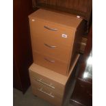 2 light wood effect bedside unit chests