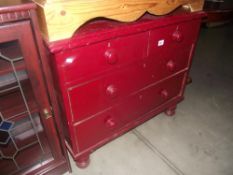 A Victorian painted pine chest of drawers