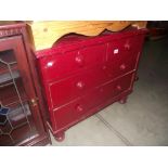 A Victorian painted pine chest of drawers