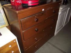 A Victorian pine chest of drawers