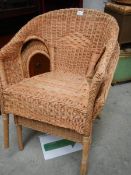 2 cane conservatory chairs.