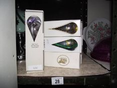 14 boxed birthday birthstone teardrop glass ornaments.