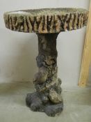 A branch style concrete bird bath, 26".