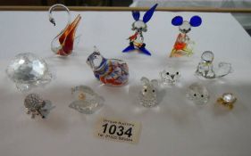 A quantity of assorted glass animals.