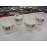 4 Royal Crown Derby (Derby Boarder) tea cups