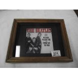 A framed & glazed The Beatles 3D picture