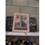 3 modern canvas prints (2 American adverts and New York scene)