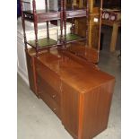 A 1970s mirror base teak effect dresisng table