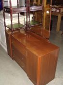 A 1970s mirror base teak effect dresisng table