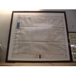 An original Indenture dated 1874 together with a picture depicting the flags of the French navy by