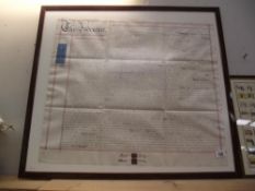 An original Indenture dated 1874 together with a picture depicting the flags of the French navy by