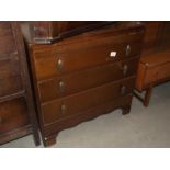 A Deco bedroom chest of 3 drawers