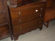 A Deco bedroom chest of 3 drawers