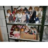 2 shelves of collector's dolls etc.