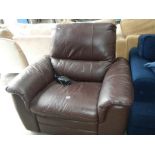 A brown electric reclining chair.