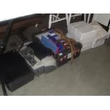 An Epson printer, HP scanner, box of printing cartridges and photo printer card, etc.