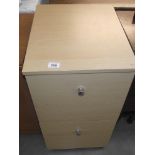 A pine effect modern 2 drawer filing cabinet